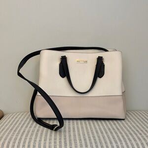 Elegant Cream and Black Handbag